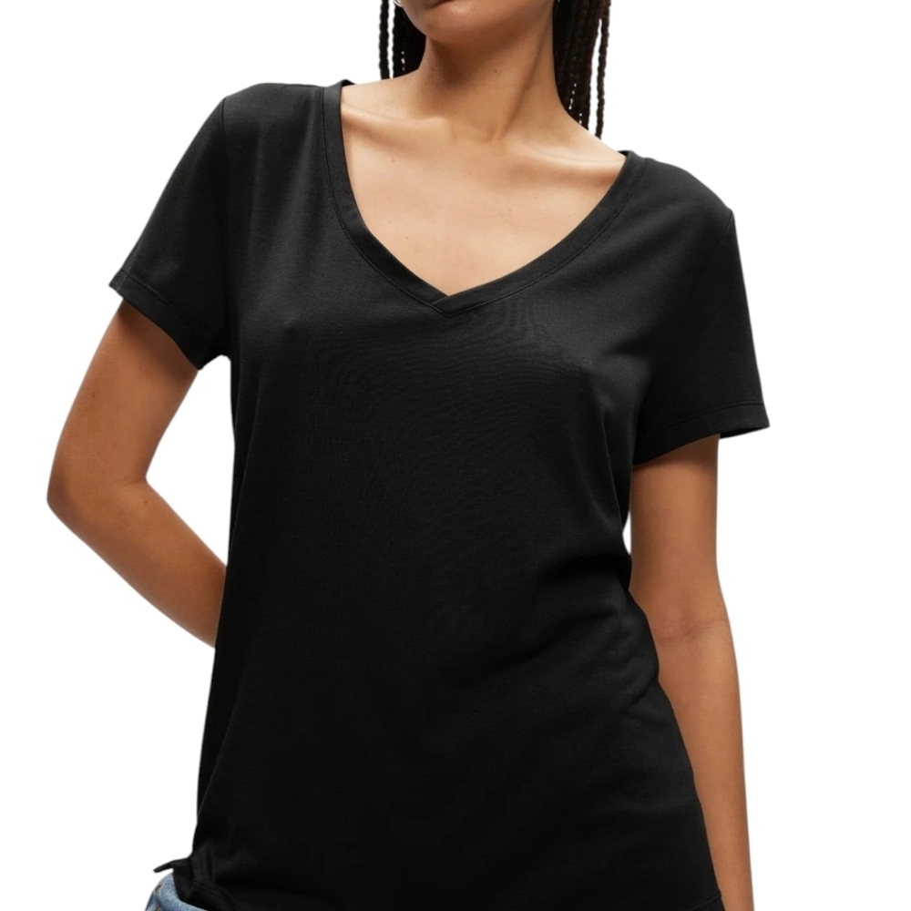 Kuwalla Tee Essential V Neck Tee Women Medium Cotton Short Sleeve Casual